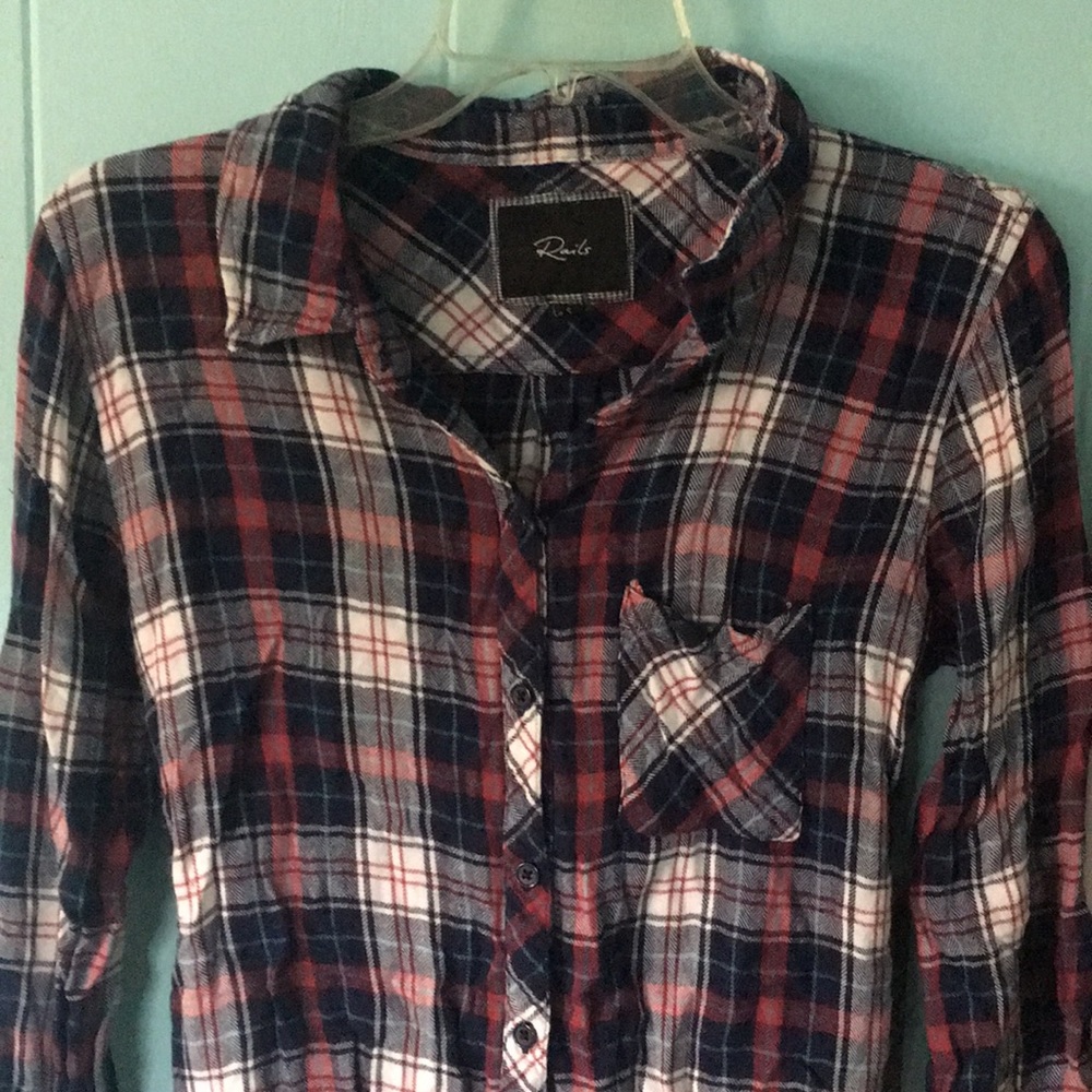 Red blue and white flannel